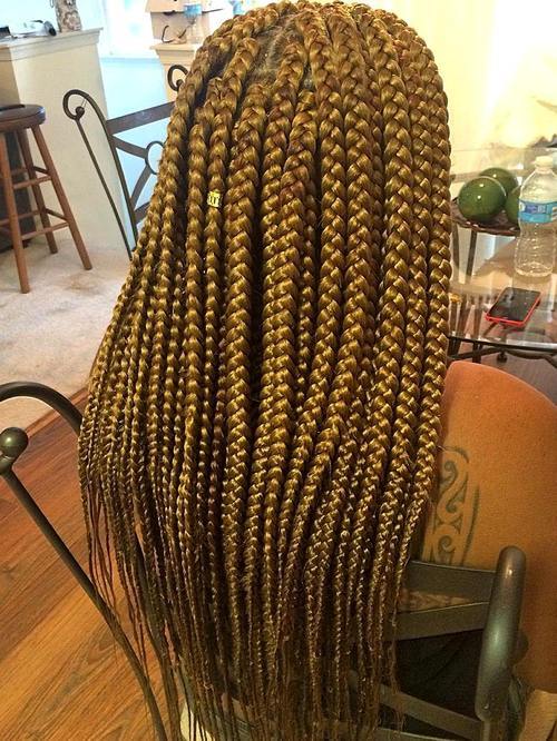 long big blonde box braids