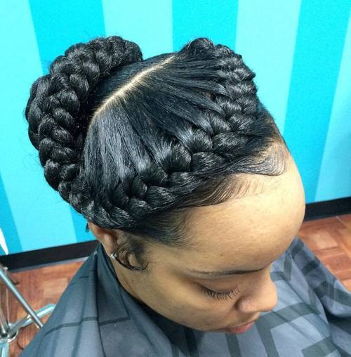 braided updo for black women