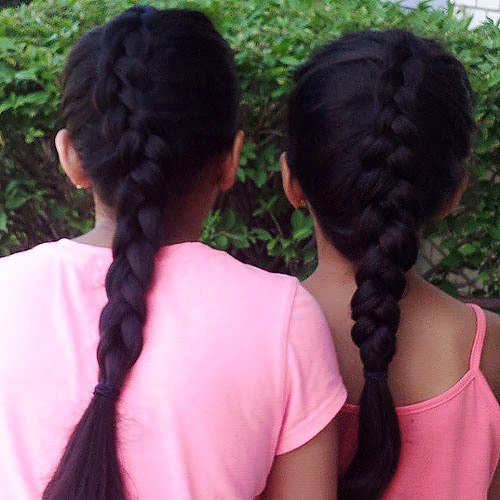 black French braid hairstyle for girls