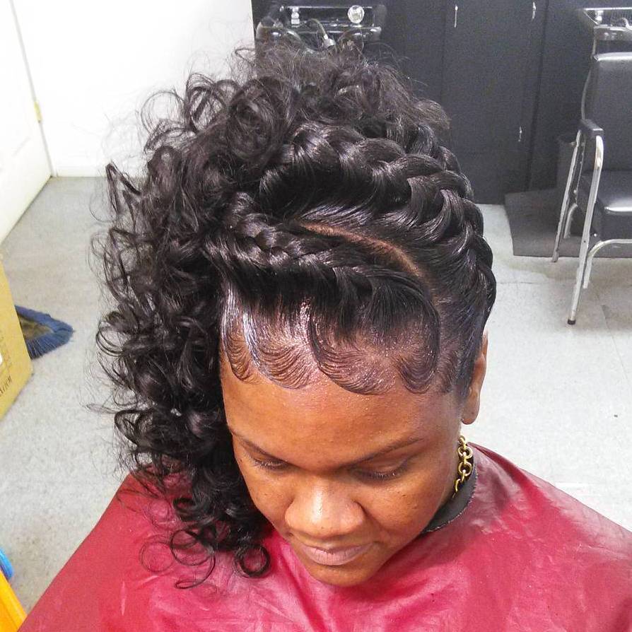 Underbraids With Side Curly Pony