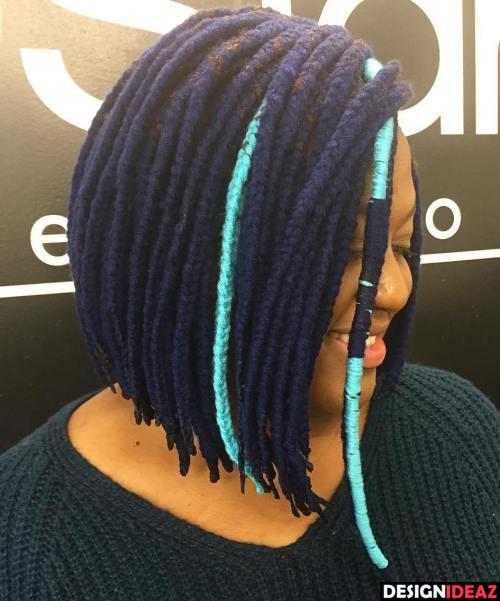 Blue Yarn Braids Bob