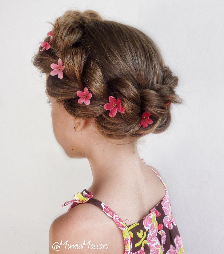 Chunky Crown Braid With Flowers