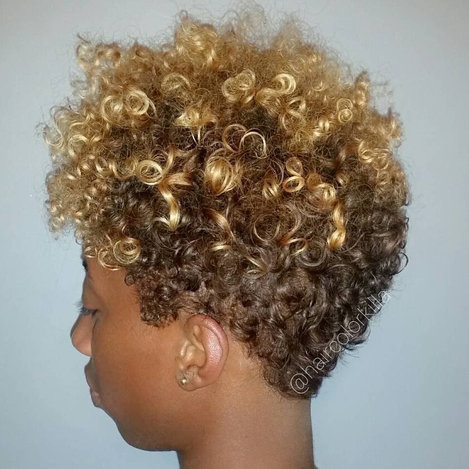 Short Brown Blonde Afro