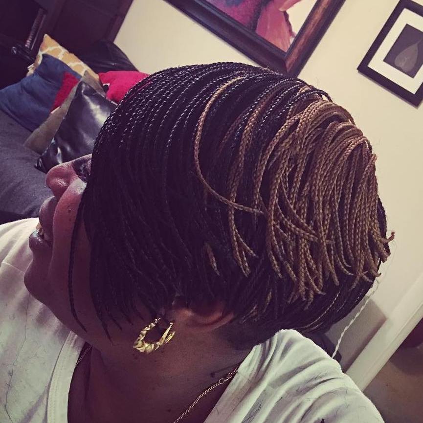 Short Layered Bob With Mini Braids