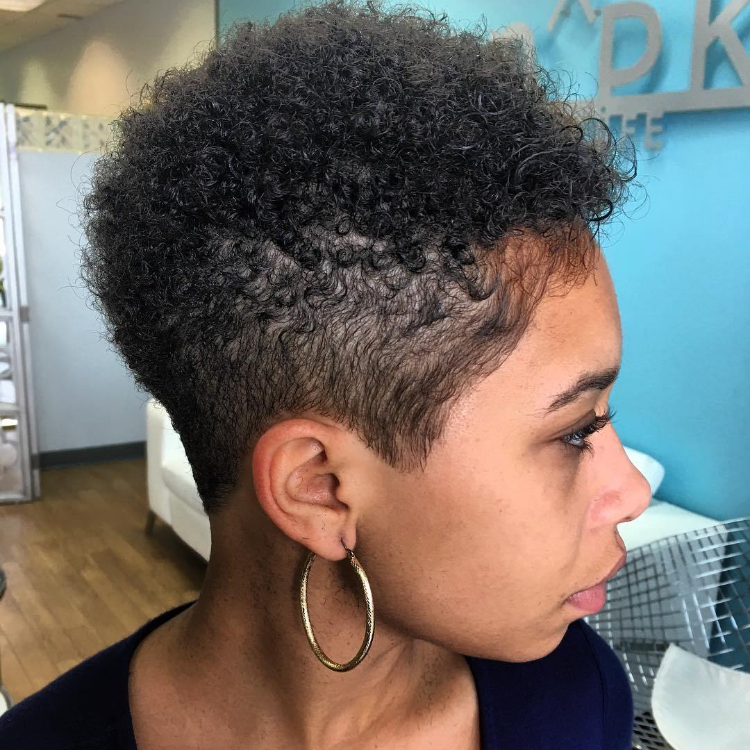 Short Natural Haircut With Temple Undercut