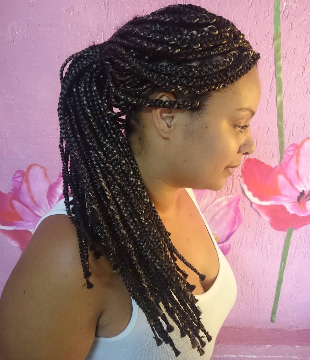 Simple Ponytail For Box Braids