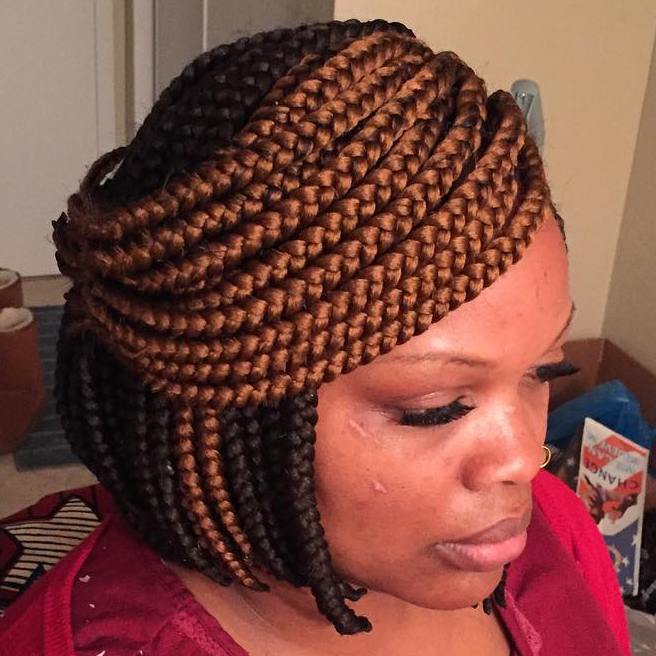 Box Braids Bob Half Updo