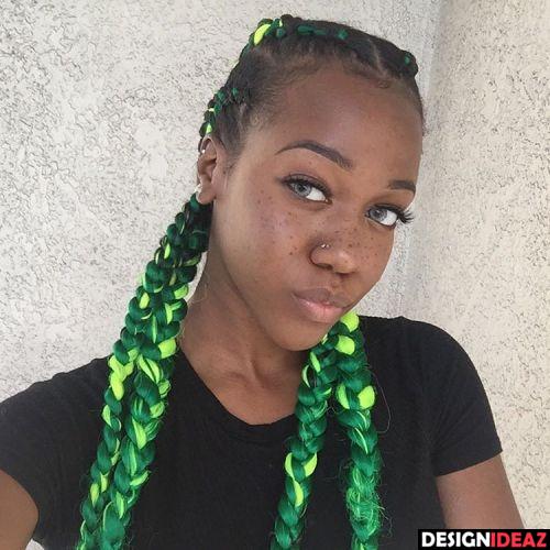 Green Yarn Braids