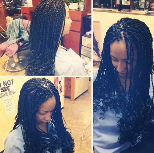 black curly twists hairstyle