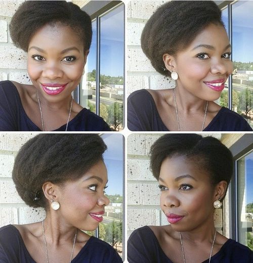 easy updo for short natural hair