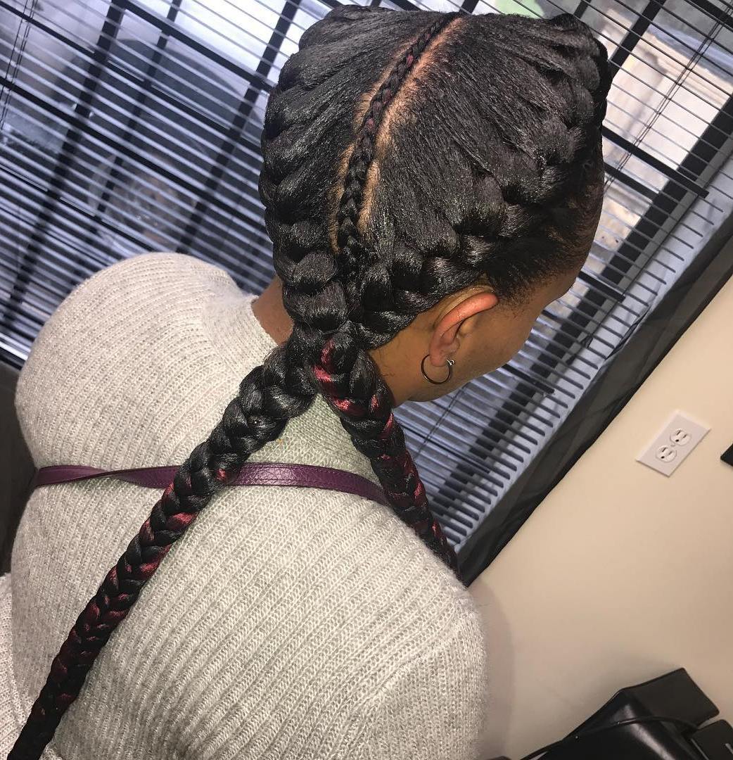 Two Asymmetrical Goddess Braids