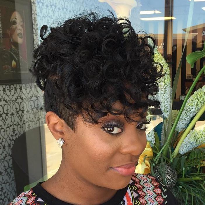 Black Curly Undercut Hairstyle