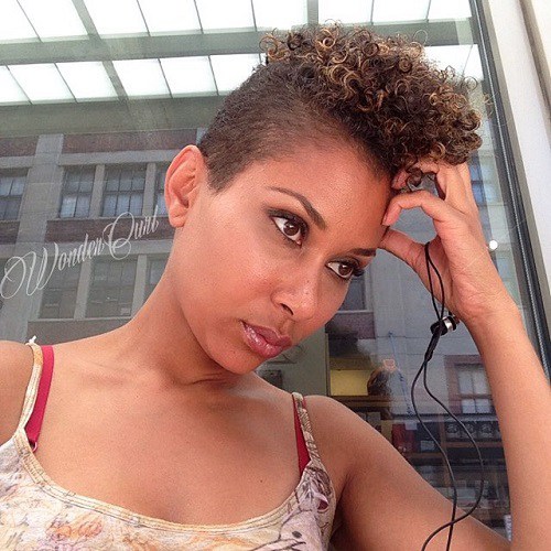 Short Sides Curly Top Hairstyle For Women