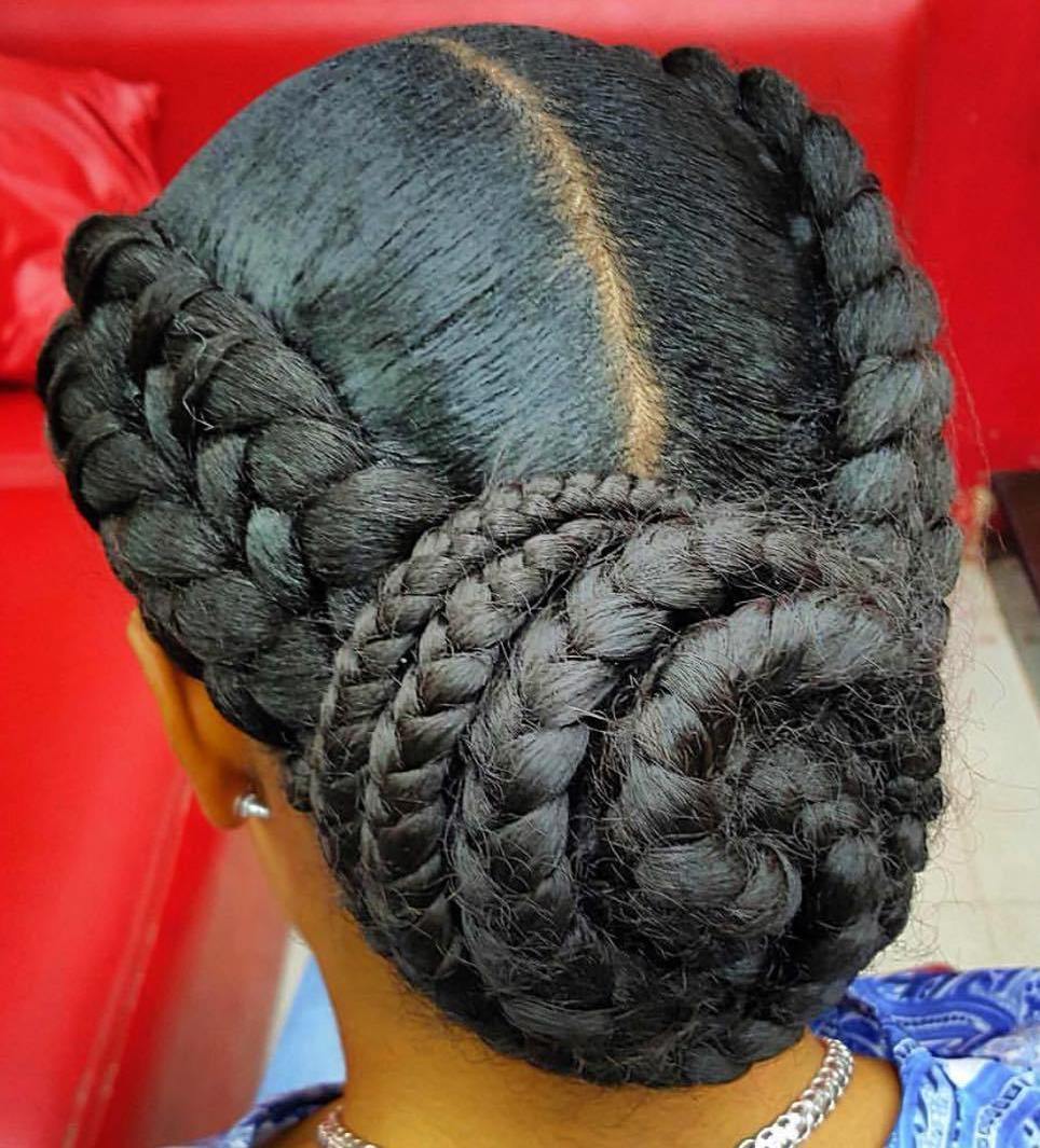 Black Low Braided Bun