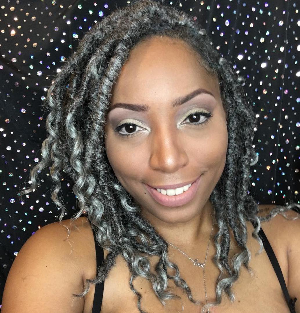 Gray Kinky Curly Faux Locs