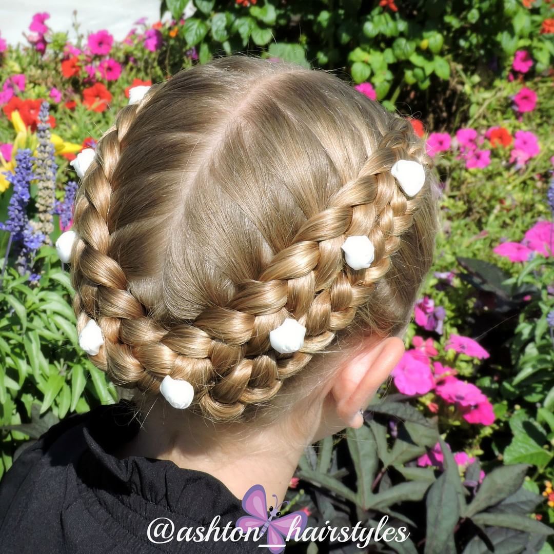 Centre Parted Braided Updo For Girls