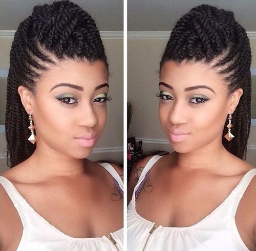 braided half up hairstyle