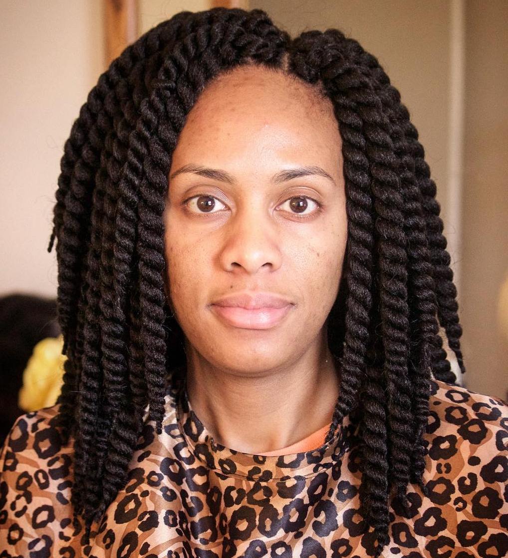 Medium Layered Twists Hairstyle