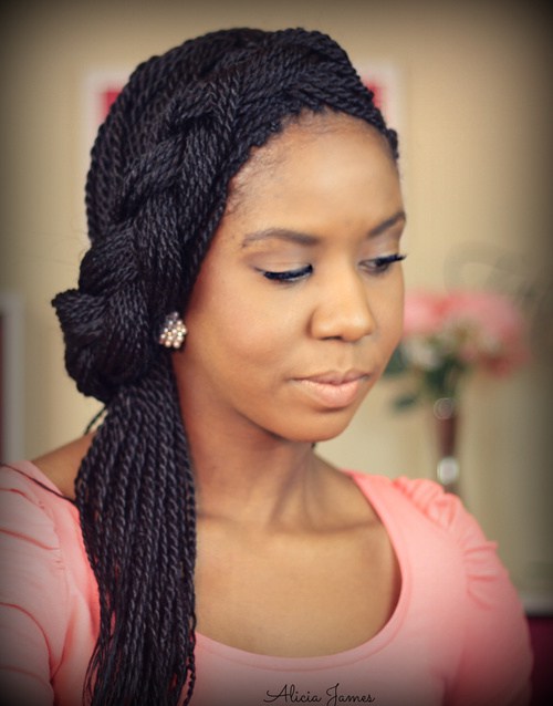 black braided updo for box braids