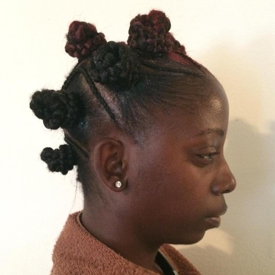Braided Updo With Bantu Knots