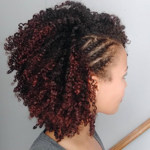 Short Black Curly Hairstyle With Side Twists