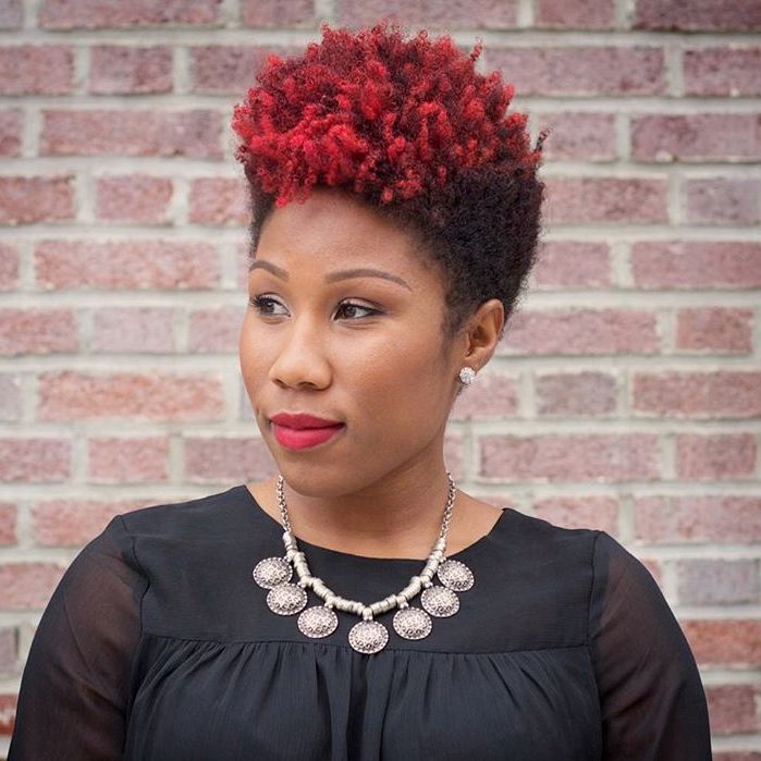 Short Red And Black Natural Hairstyle