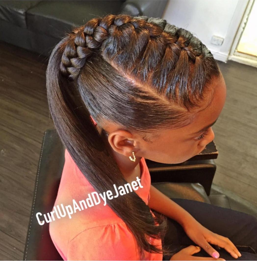 Sleek Ponytail With A Top Braid