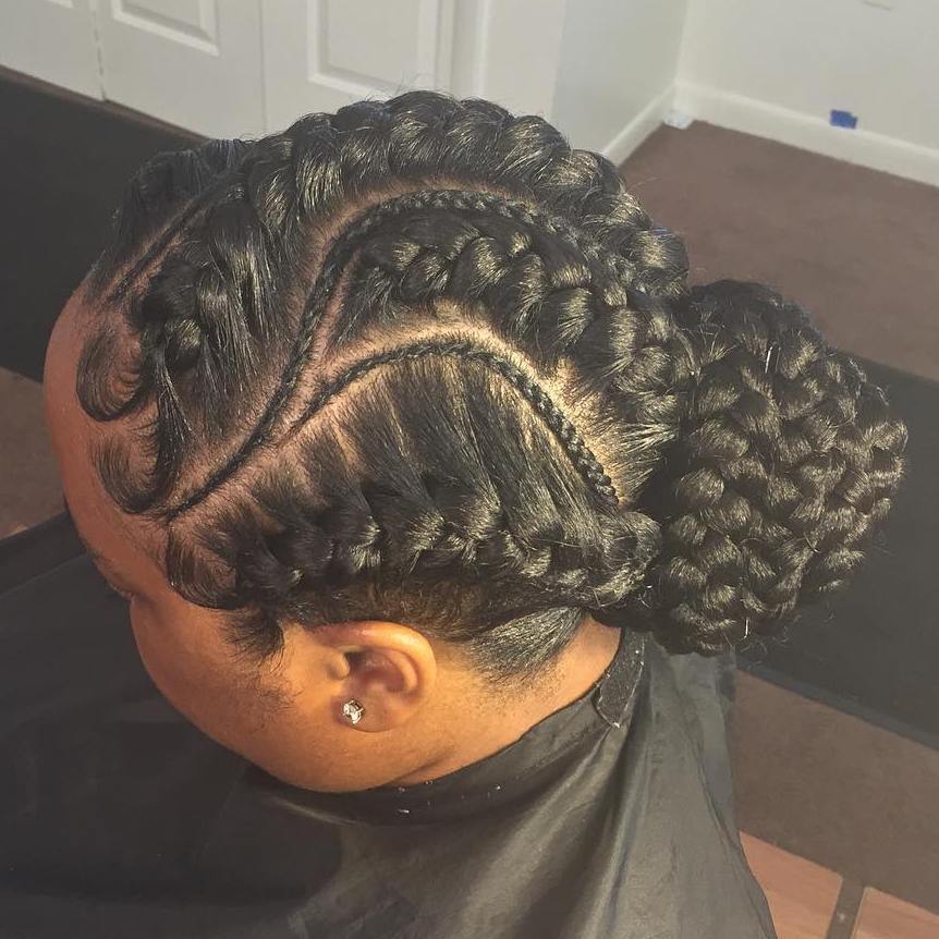 Thick And Thin Goddess Braids Updo