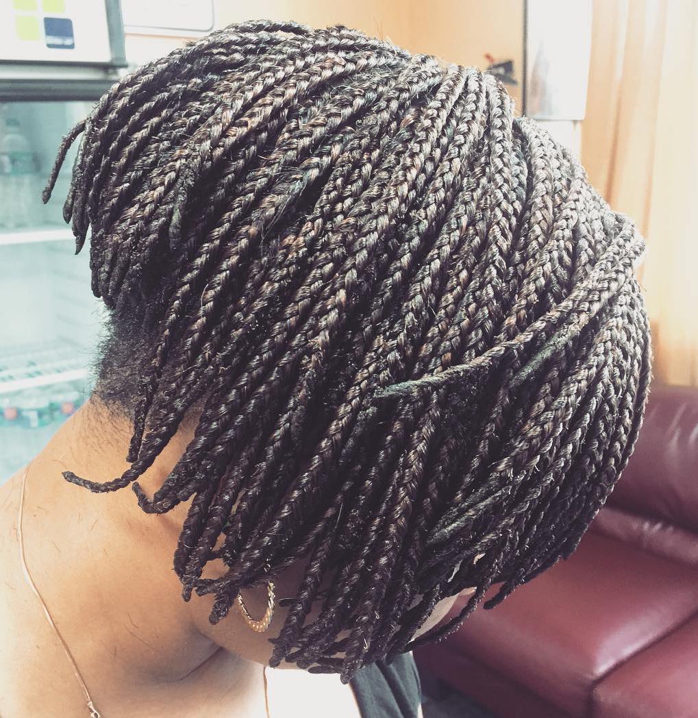 Short Layered Box Braids Bob