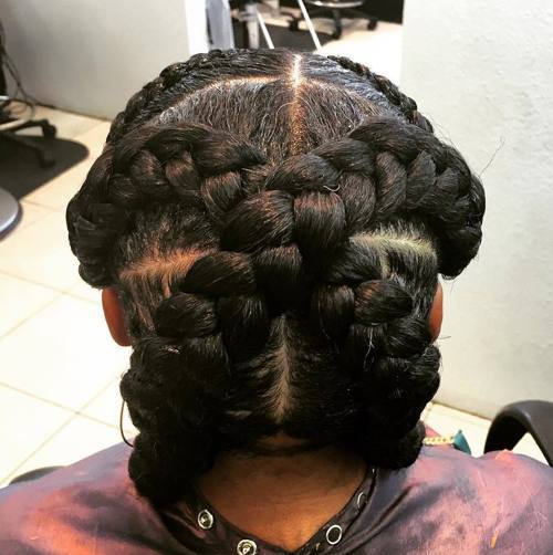 updo with criss crossed goddess braids