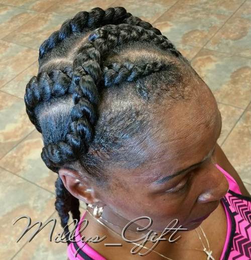 intersecting goddess braids