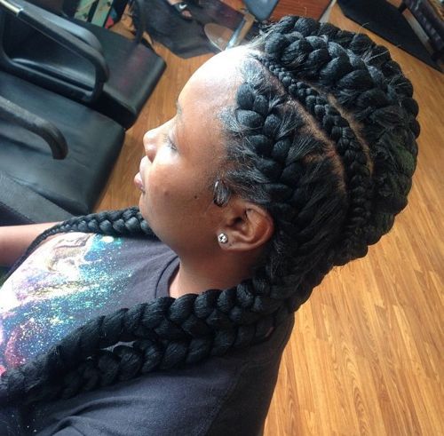 multiple goddess braids hairstyle