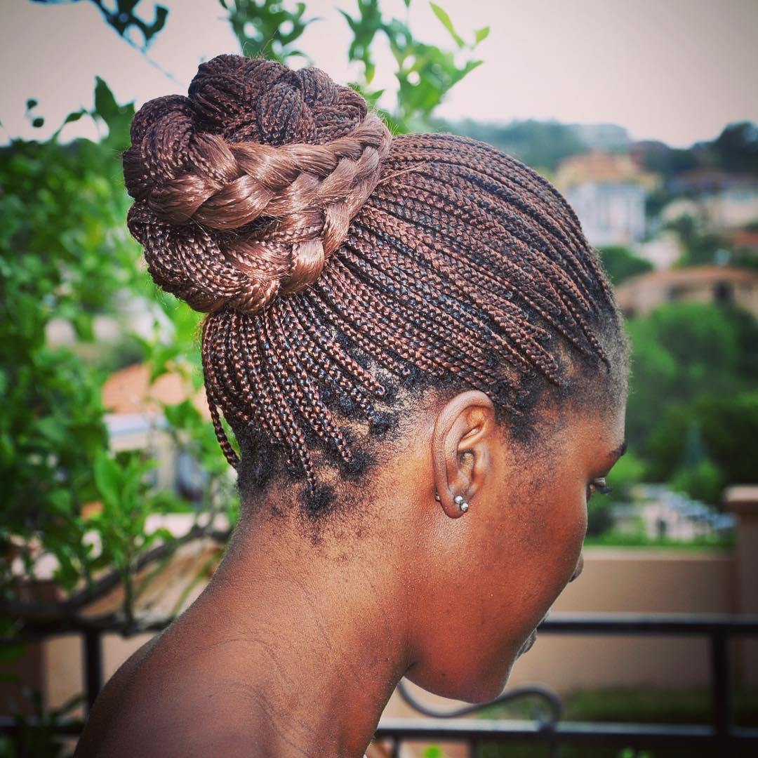 Braided Bun For Thin Box Braids