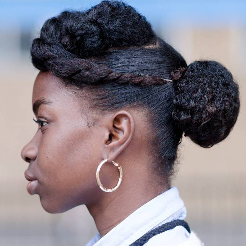 Bun And Twist For Shorter Natural Hair