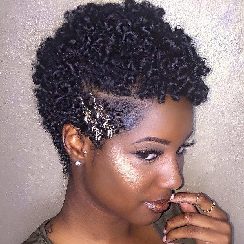 Curly Black Hairstyle For Short Hair