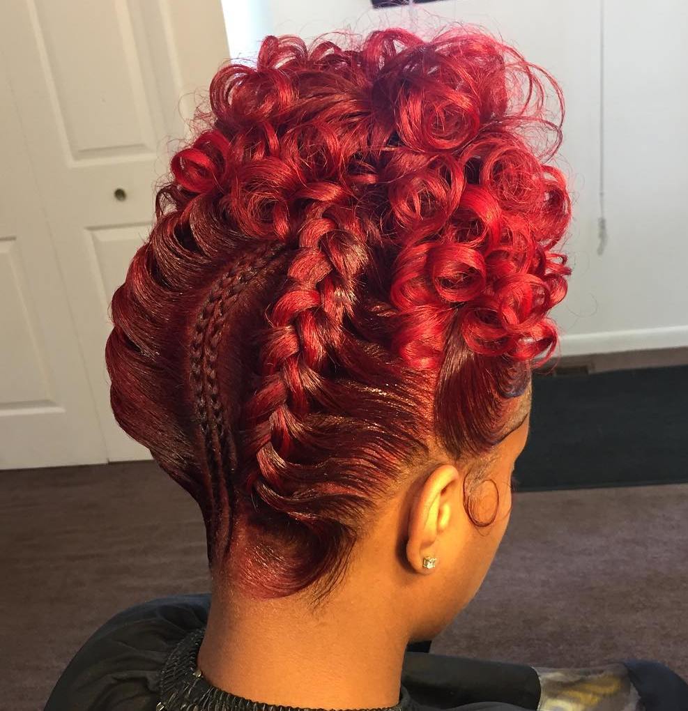 Goddess Braids With Curls Updo