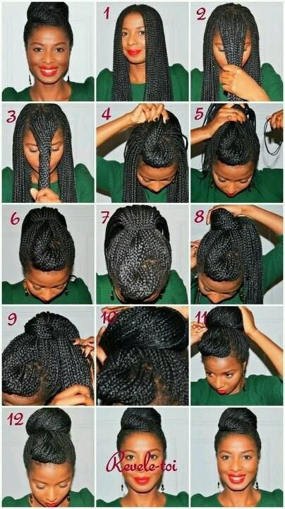 Half Updo For Box Braids