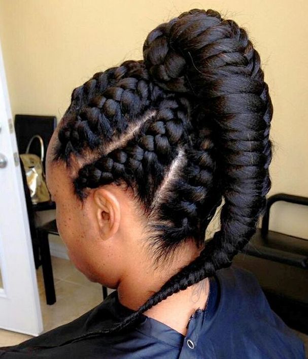 black braided updo