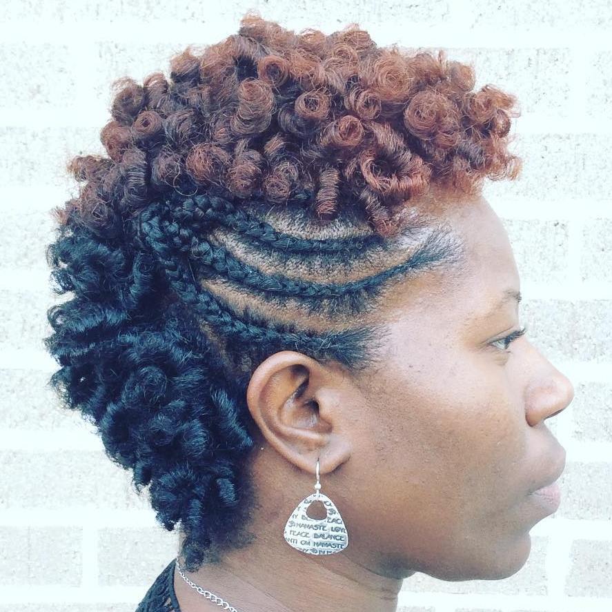 African American Two-Tone Braided Mohawk