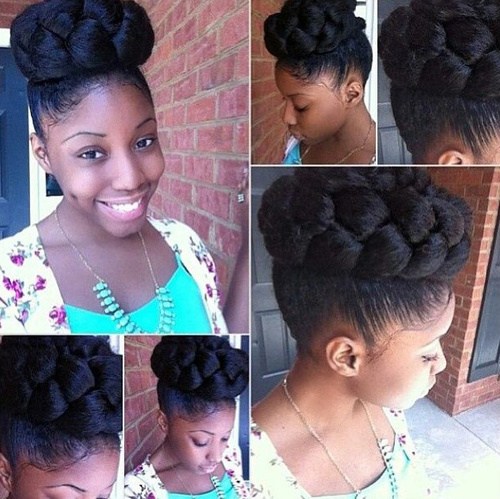 braided bun hairstyle