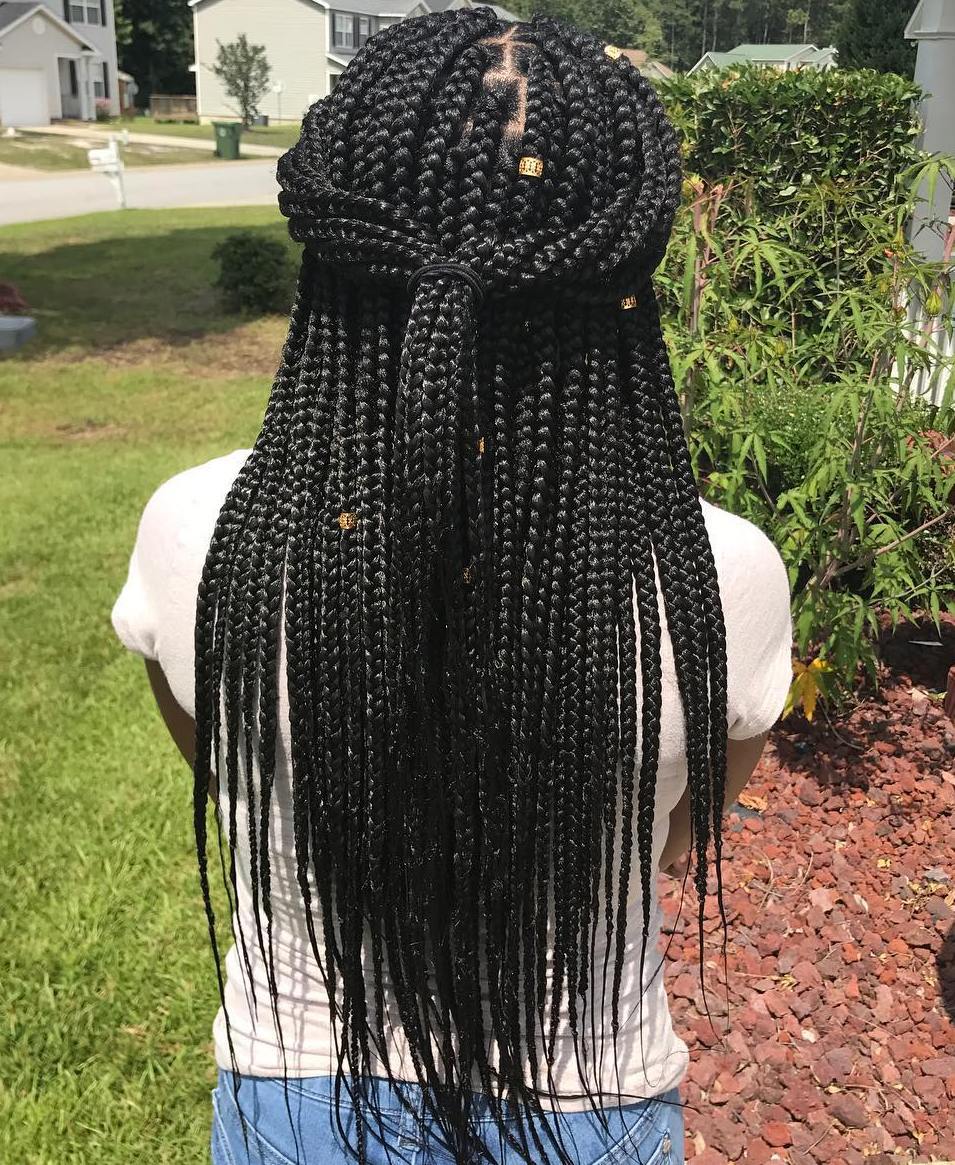 Half Up Ponytail For Box Braids