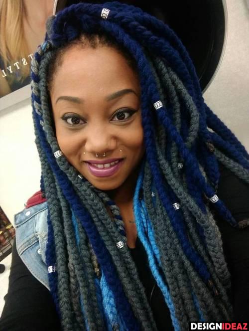 Blue Yarn Braids