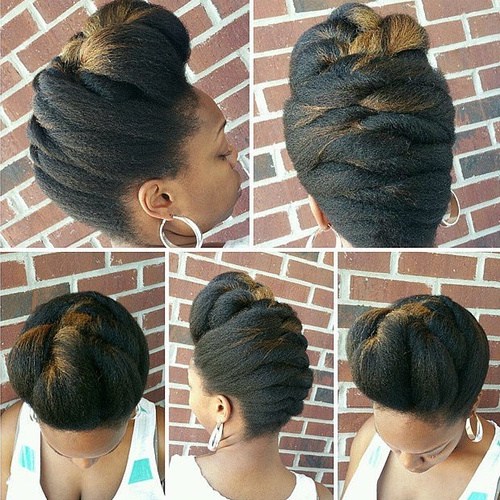black braided updo hairstyle