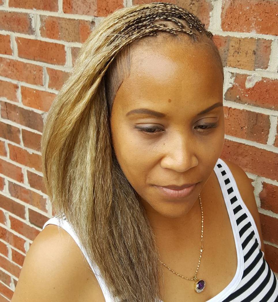 Blonde Tree Braids With Undercut