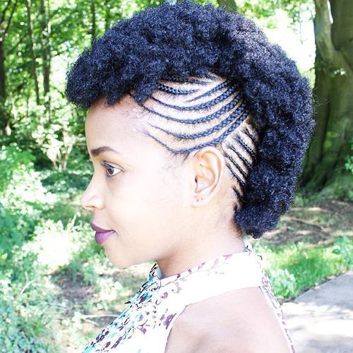 braided mohawk for short natural hair