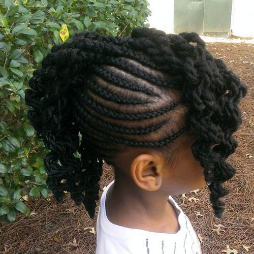 black braided Mohawk for girls