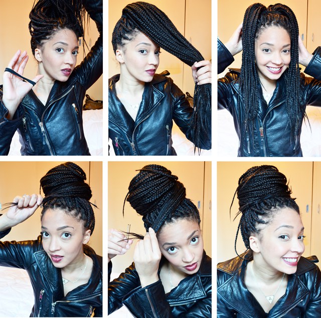 Simple Bun For Box Braids