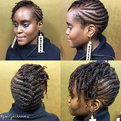 braided Mohawk for short natural hair