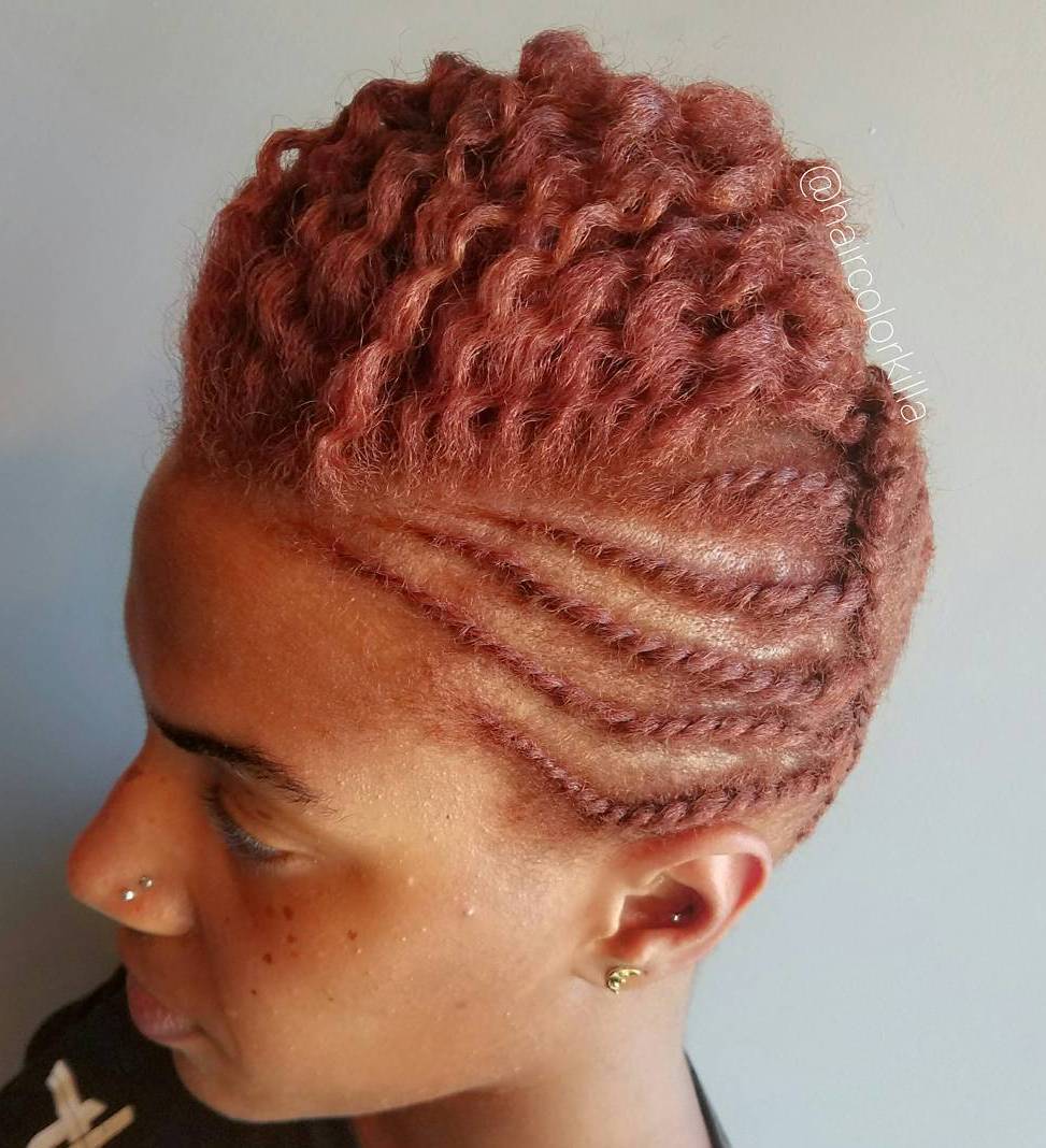 Wavy Mohawk With Side Flat Twists