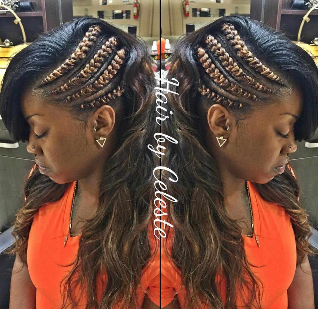 Black Asymmetrical Braided Hairstyle